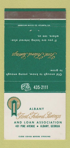 Matchbook Cover - First Federal Savings Albany GA 30 Strike