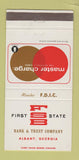 Matchbook Cover - First State Bank Albany GA 30 Strike