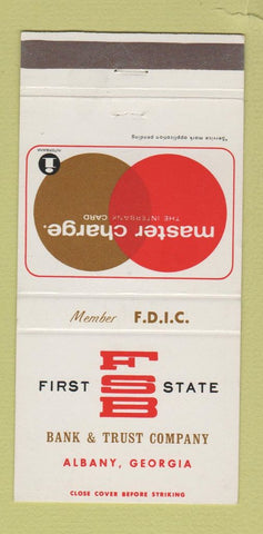 Matchbook Cover - First State Bank Albany GA 30 Strike