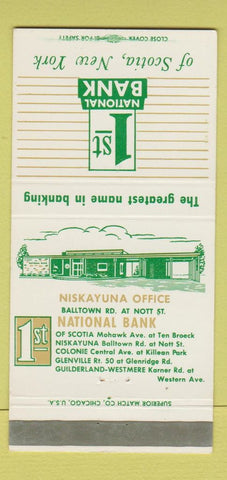 Matchbook Cover - 1st National Bank Scotia NY 30 Strike