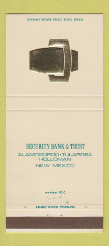 Matchbook Cover - Security Bank Trust Alamogordo Holloman Tularosa NM 30 Strike
