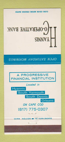 Matchbook Cover - Hyannis COOP Bank South Yarmouth Orleans MA 30 Strike