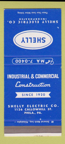 Matchbook Cover - Shelly Electric Philadelphia PA SAMPLE 30 Strike