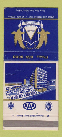 Matchbook Cover - Atlanta American Hotel GA SAMPLE 30 Strike
