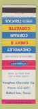Matchbook Cover - 1963 Chevrolet Vaughan Robert Lee TX