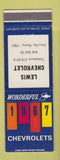 Matchbook Cover - 1967 Chevrolet Lewis Danville PA