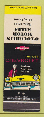 Matchbook Cover - 1956 Chevrolet O'Loughlin Motors Hays KS