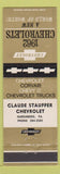 Matchbook Cover - 1962 Chevrolet Claude Stauffer Nuremberg PA