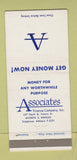 Matchbook Cover - Associates Finance Wichita KS 30 Strike