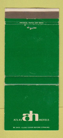 Matchbook Cover - Atlas Hotels San Diego Van Nuys CA WEAR 30 Strike