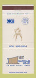 Matchbook Cover - 1st National Bank Post TX 30 Strike
