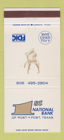 Matchbook Cover - 1st National Bank Post TX 30 Strike