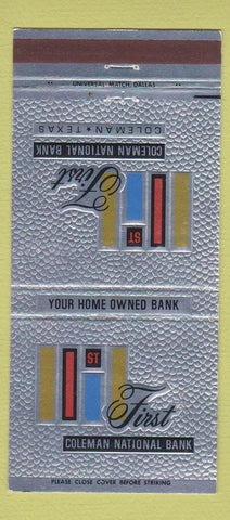 Matchbook Cover - 1st Coleman National Bank TX 30 Strike