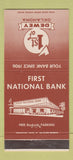 Matchbook Cover - 1st National Bank Dewey OK 30 Strike