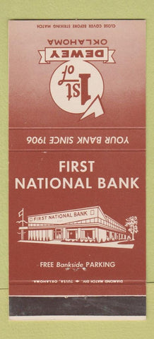 Matchbook Cover - 1st National Bank Dewey OK 30 Strike