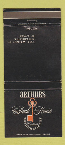 Matchbook Cover - Arthur's Steak House Philadelphia PA WEAR 30 Strike