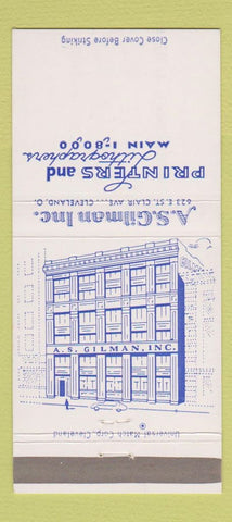 Matchbook Cover - AS Gilman Printing Lithography Cleveland OH 30 Strike