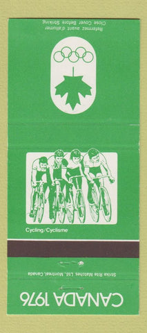 Matchbook Cover - 1976 Canada Olympics Cycling GREEN 30 Strike