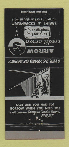 Matchbook Cover - Arrow Credit Union National Stockyards IL WEAR 30 Strike
