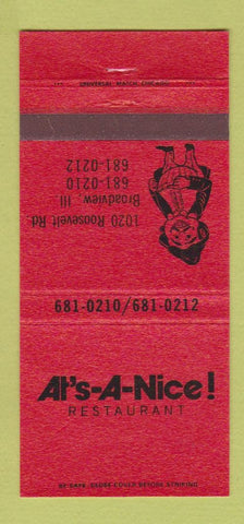 Matchbook Cover - At's A Nice Restaurant Broadview IL 30 Strike