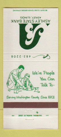 Matchbook Cover - Ashley State Bank IL 30 Strike