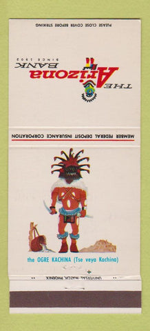 Matchbook Cover - Arizona Bank Ogre Kachina AZ 30 Strike