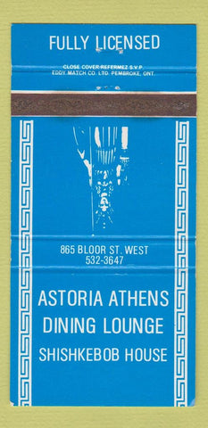 Matchbook Cover - Astoria Athens Restaurant Toronto ON 30 Strike