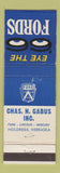 Matchbook Cover - 1966 Ford Chas Gabus Holdrege NE