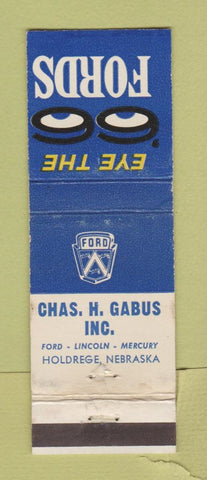 Matchbook Cover - 1966 Ford Chas Gaubus Holdrege NE WEAR