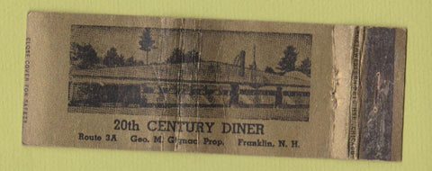 Matchbook Cover - 20th Century Diner Franklin NH WORN Full Length