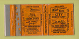 Matchbook Cover - Arrow Maps City Directory New Haven CT WORN 30 Strike