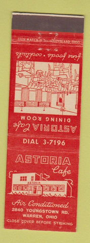 Matchbook Cover - Astoria Cafe Warren OH