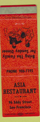 Matchbook Cover - Asia Restaurant San Francisco CA