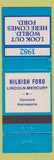 Matchbook Cover - 1982 Ford Hilbish Lincoln Mercury Concord Kannapolis NC WEAR