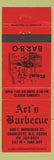 Matchbook Cover - Art's BBQ Charlotte NC RED