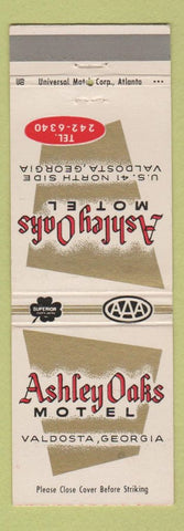 Matchbook Cover - Ashley Oaks Motel Valdosta GA