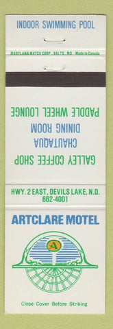 Matchbook Cover - Artclare Motel Devils Lake ND