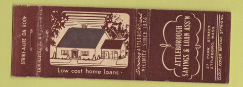 Matchbook Cover - Attleborough Savings and Loan MA SPOT STRIKER