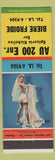 Matchbook Cover - Au 200 Restaurant QC pinup
