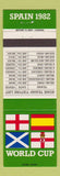 Matchbook Cover - 1982 Soccer World Cup Spain  schedule