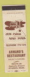 Matchbook Cover - Armand's Restaurant Hyannis MA Cape Cod