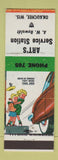 Matchbook Cover - Art's Service Station oil gas Okauchee WI low phone #
