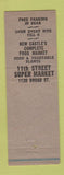 Matchbook Cover - 11th Street Super Market Grocery New Castle IN low phone #