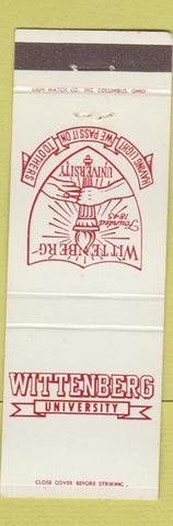 Matchbook Cover - Wittenberg University Springfield OH