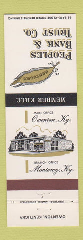 Matchbook Cover - Peoples Bank and Trust Owenton KY Monterey