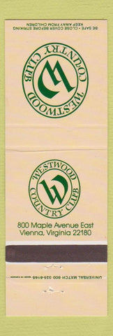 Matchbook Cover - Westwood Country Club Vienna VA