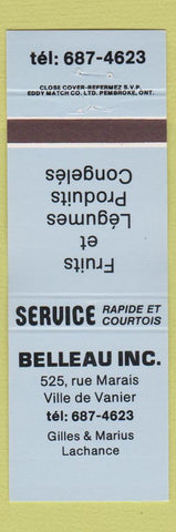 Matchbook Cover - Belleau Ville de Vanier QC
