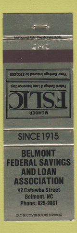 Matchbook Cover - Belmont Federal Savings and Loan NC