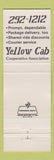Matchbook Cover - Yellow Cab Taxi