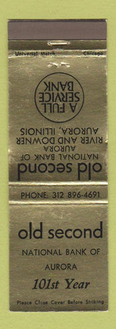 Matchbook Cover - Old Second National Bank Aurora IL WEAR